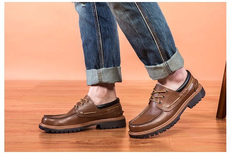BIMUDUIYU; брендовая удобная мужская повседневная обувь из натуральной кожи; сезон осень-зима; мужская обувь на плоской подошве; дышащая дезодорирующая Мужская обувь; большой размер 47