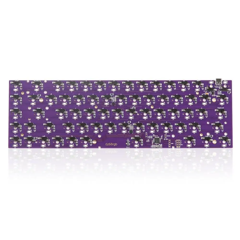 

DZ68 RGB Hot Swap PCB Type-C interface for DIY mechanical keyboard fit TADA68/Tofu65
