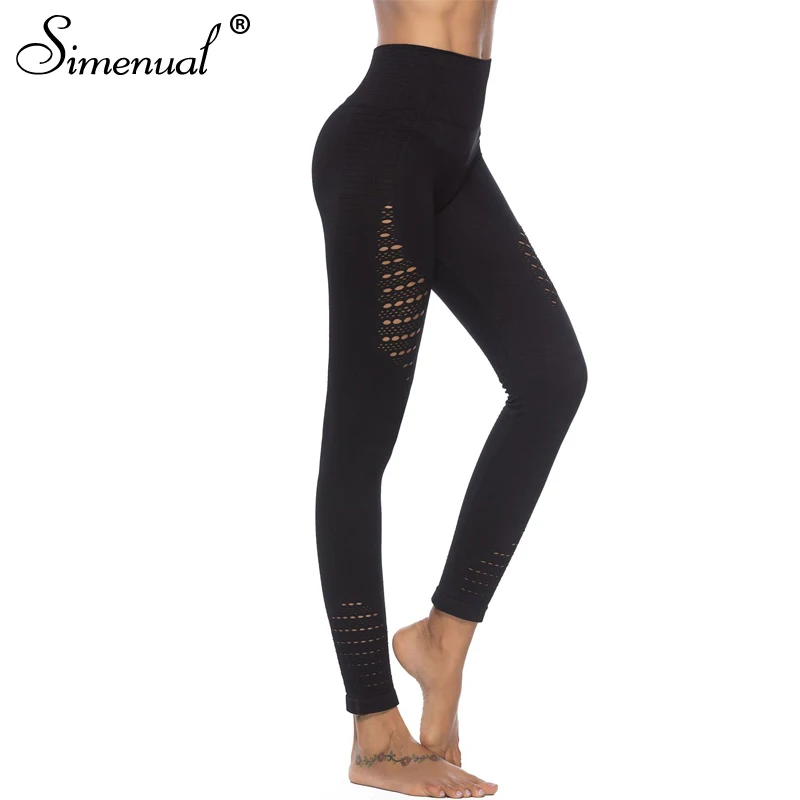 Simenual High quality high waist leggings for fitness 2018 lace splice summer legging women push up bodybuilding jeggings sale