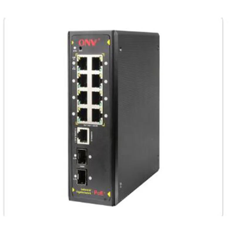 Промышленный управляемый PoE коммутатор ONV с 8 портами 10/100/1000 м поддерживает как IEEE
