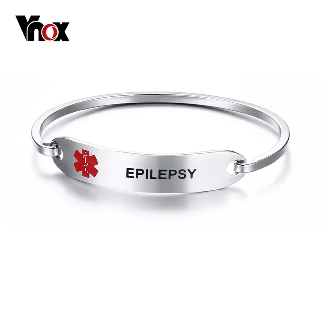 Vnox Engraved Medical Alert Identification Bracelets For Women Men Vnox Engraved Medical Alert Identification Bracelets For Women Men Stainless Steel Epilepsy Bracelet
