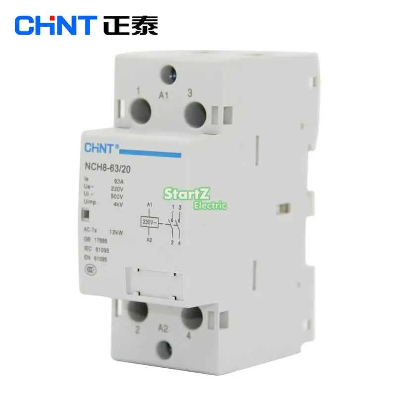 CHNT NCH8-63/11 63A 230 V 1NO 1NC Din rail AC контактор для дома