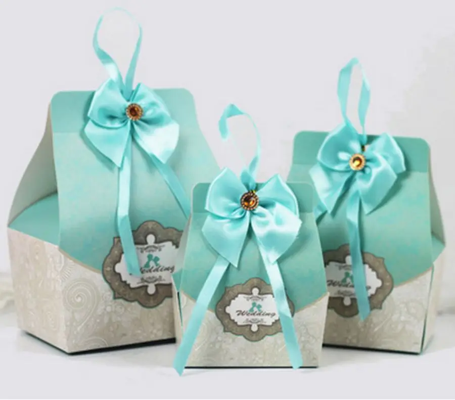 50 X Free Shipping Tiffany Blue Chocolate Candy Boxes Gift Box