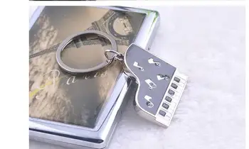 

100pcs/lot fedex fast mini lovely piano keychain Music symbol metal Keychain piano Key Ring