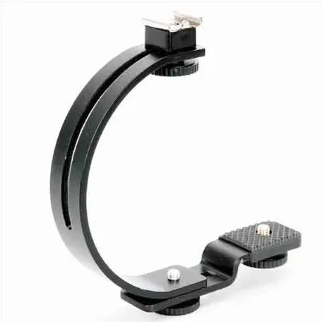 

C Shape Twin Two Flash Bracket for Macro Photography DC DSLR Camera Camcorder