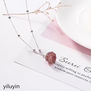 

KJJEAXCMY JJewellery S925 Sterling Silver gilded inlaid natural Hetian jade white jade dragonfly high-grade female clavicle Cha