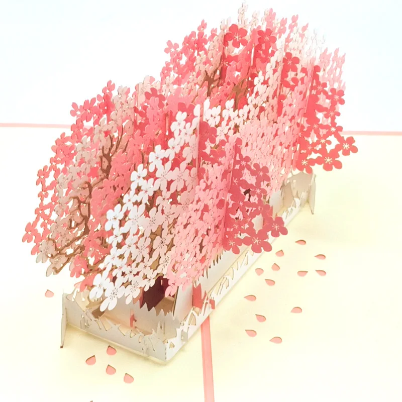  3D Pop UP Card Cherry Blossom Laser Cut Wedding Invitations Cards Valentine's Day Greeting Card Gre - 33031975769