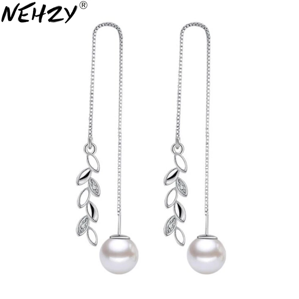 Brand new fashion jewelry ear wire female flowers exaggerated tassel jewelry pearl earrings section Chang-yin fresh originality