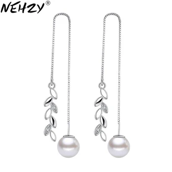 

NEHZY 925 sterling silver new fashion jewelry ear wire female flowers exaggerated tassel jewelry Imitation pearls earrings