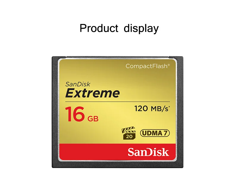 Двойной Флеш-накопитель SanDisk Memory Card Extreme Compact Flash карта 16 Гб оперативной памяти, 32 Гб встроенной памяти, 64 ГБ 128 ГБ карта CF VPG-20 120 МБ/с. для богатых 4K и записи видео в формате Full HD