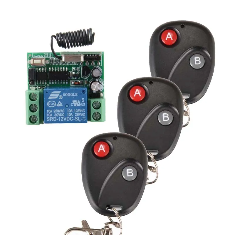 

DC12V 1CH RF Wireless Remote Control Lighting Switch System Transmitter with Two-button Receiver Smart Home Switch