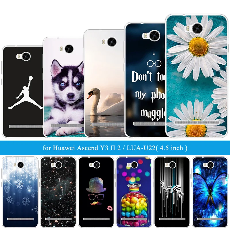 ТПУ для Huawei Y3 II 2 задняя крышка 4 5 дюйма Fundas Funny Cat Чехол Для Телефона силиконовый