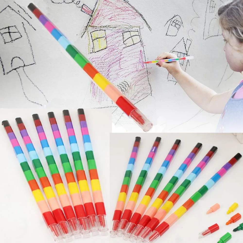 5pcs or 10pcs Pop up Oil Pastel Crayons Pen Kids Swap Point Crayons