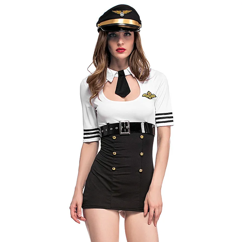 

Female Pilot Astronaut Cosplay Service Stewardess Woman Costume