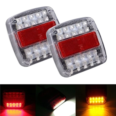 Yait 12V 16LED Лодочный Прицеп остановка задние brakee светильник индикаторная лампа Emark прицеп Запчасти встроенный номерной знак светильник - Цвет: Белый