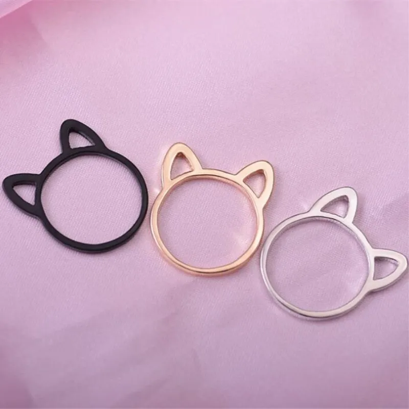 Timlee R052 простые оригинальные кольца с кошачьими ушками и мультяшными животными, модные ювелирные изделия оптом