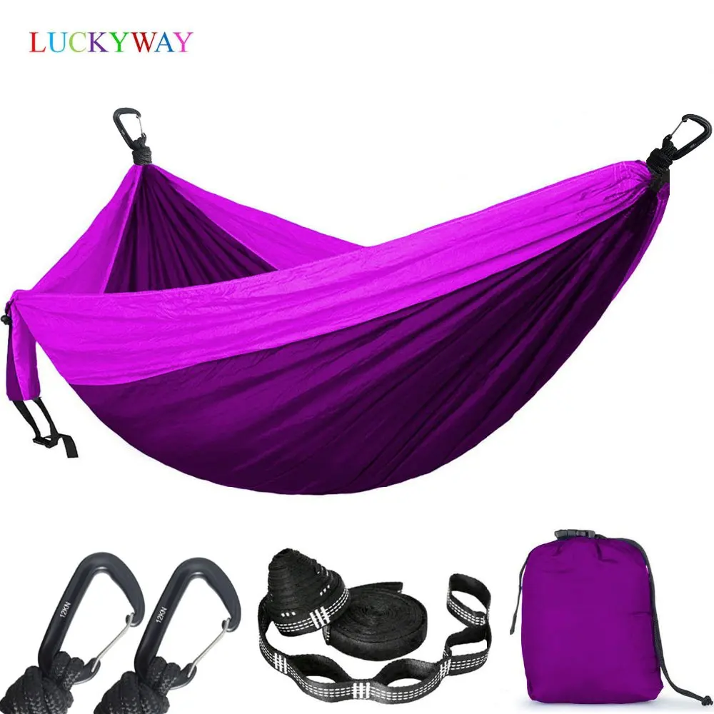 

Ultra-Large Parachute Hammock 210T Nylon Durable Portable Outdoor Hanging Hamac For Backyard Double Person Hamak with tree strap