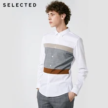 Избранные Новые мужские хлопковые решетки сшивание бизнес досуг с длинным рукавом рубашки S | 418405548