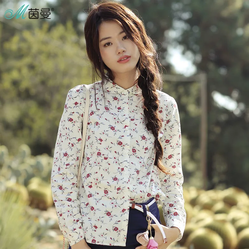 Achat INMAN 2018 Printemps Vêtements Blouse Femmes Manches Longues Peu de Fraîcheur Coton Femmes Tops Shirt Femmes