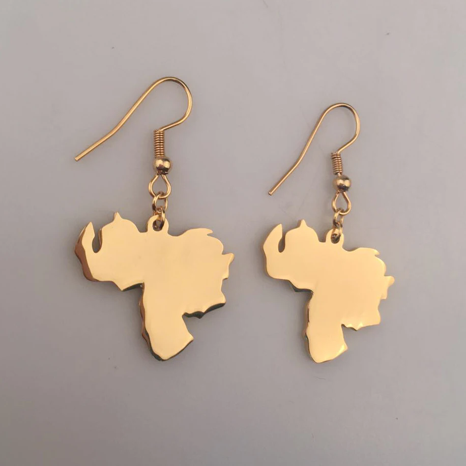 

Map of Venezuela Gold Color Silver Color Earrings for Women Venezuelan Items Jewelry #J0604
