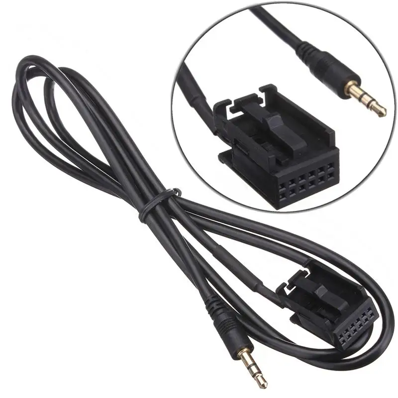 

Car 3.5mm Male Aux Audio Input Connector Cable Adapter Fit for Ford Focus Mondeo C-Max Fiesta Fusion