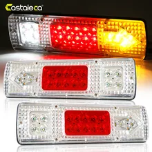 Castaleca 12 v 24 v 1 paia 19 Led ATV Rimorchio del Camion LED di Coda Lampada Della Luce Posteriore di Retromarcia Corsa e Jogging Freno luci di direzione bianco rosso