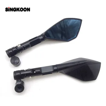 

CNC Aluminum Motorcycle Rearview Mirrors Blue Glass Motorcycle Side Mirror FOR honda silver wing 600 honda nc 700 yamaha ttr 250