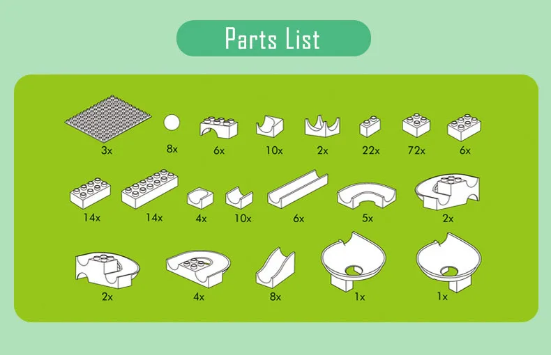 Мраморный трек Запуск шары лабиринты трек совместимый с Duplos строительные блоки DIY животных джунгли Воронка горка большие Кирпичи Детские игрушки