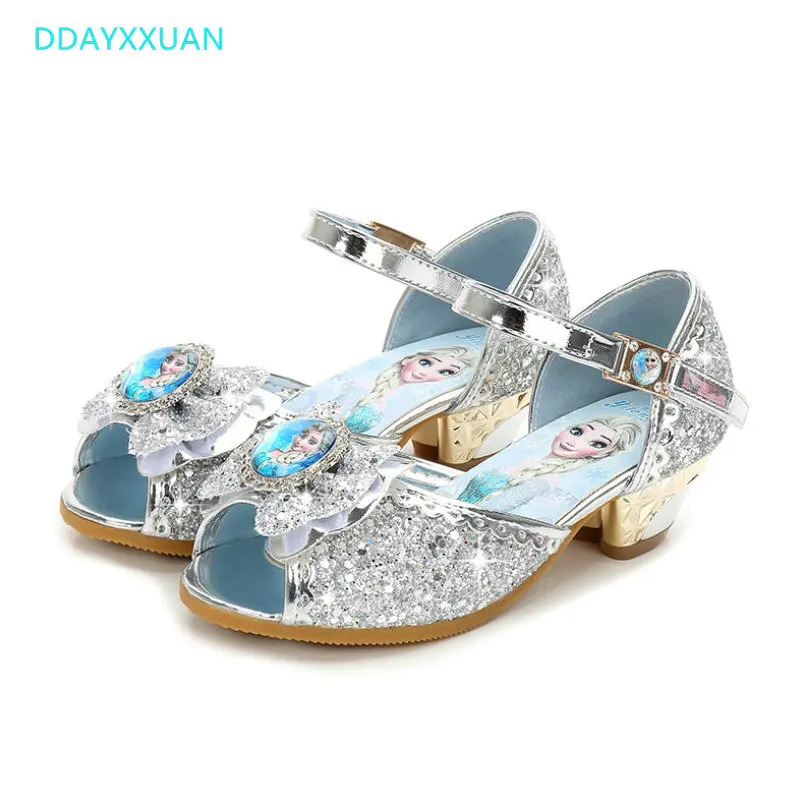 

Children Princess Sandals New Summer Elsa Design Girls Wedding Shoes High Heels Kids Dress Shoes Party Shoes For Girls
