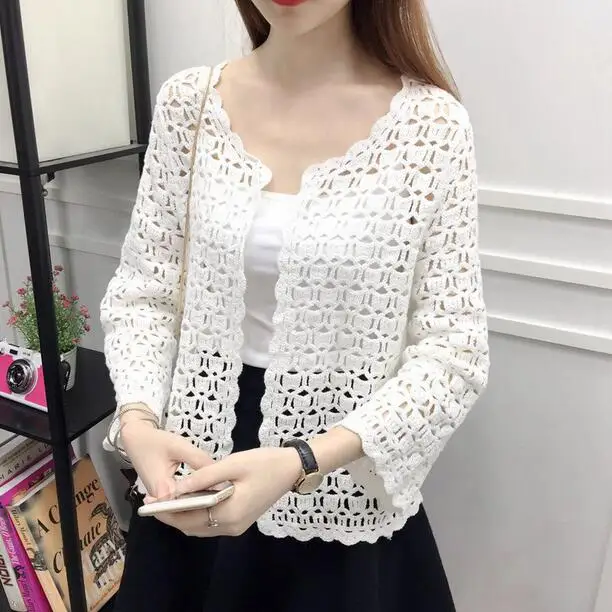 Camisas Mujer 2018 Весна Лето крючком белая кружевная блузка женские топы сексуальный