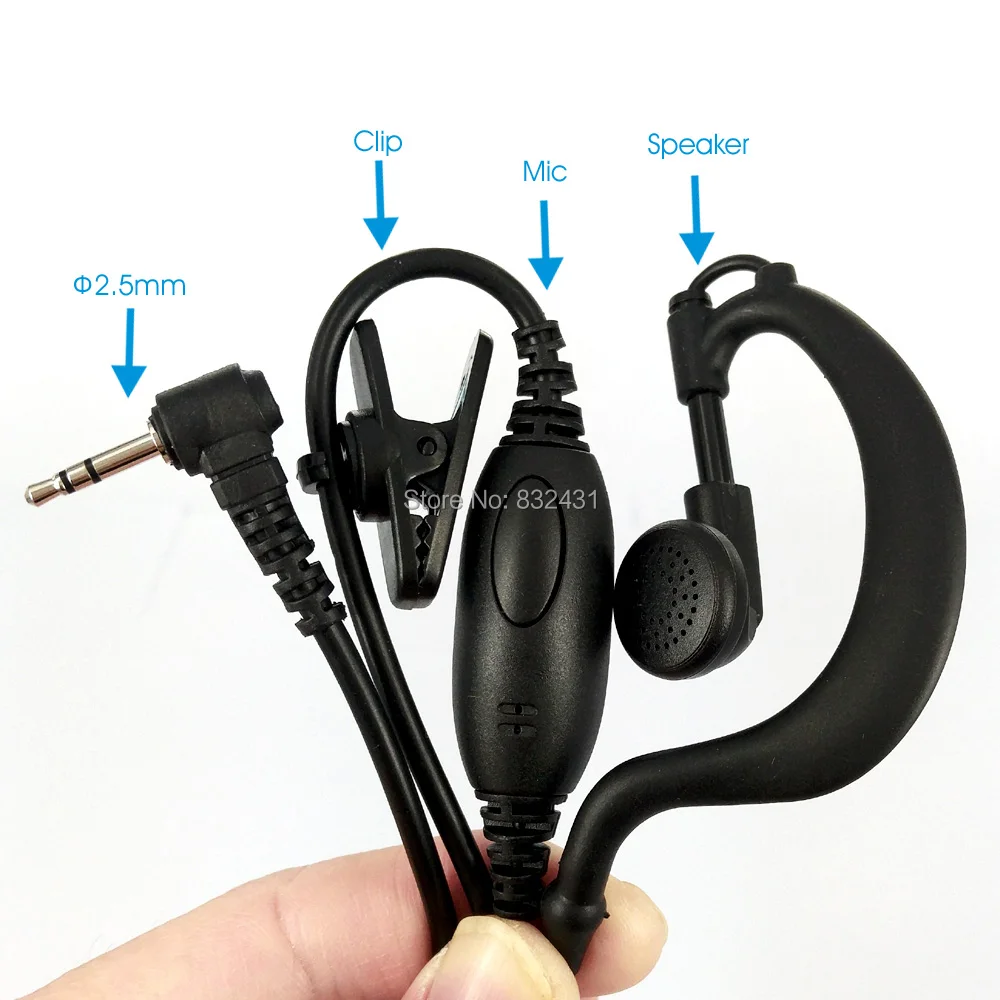 2.5mm Earhook Earpiece for Motorola Walkie Talkie 8