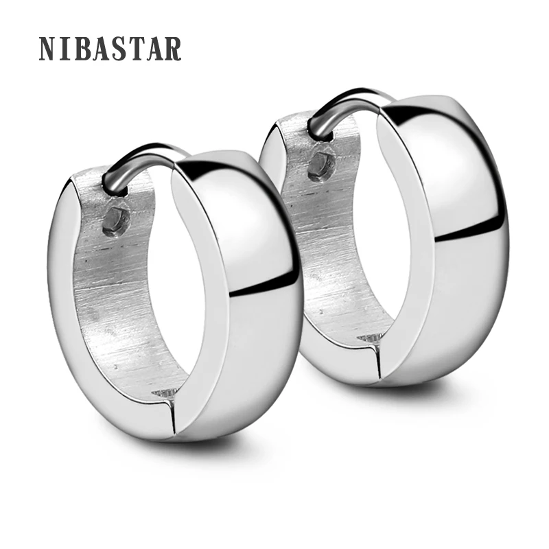 

Punk Gold Stainless Steel Hoop Earrings Simple Style Circle Hoop Earring Fashion Earrings for Women Man Jewelry