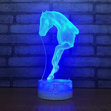 Лошадь оптом креативные подарки 3d Настольная лампа с дистанционным управлением красочные 3d маленькие ночные светильники прикроватная декоративная настольная лампа