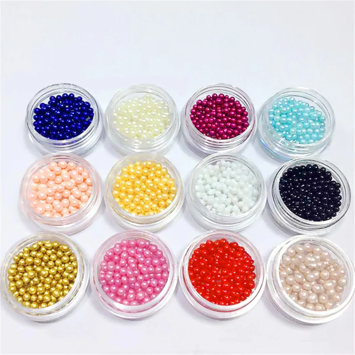 

12pcs Colorful 3d Round Pearl Round Stones Ball Imitation Natural Pearls Stud Nail Art Decoration Charms Jewelry Manicure Tools