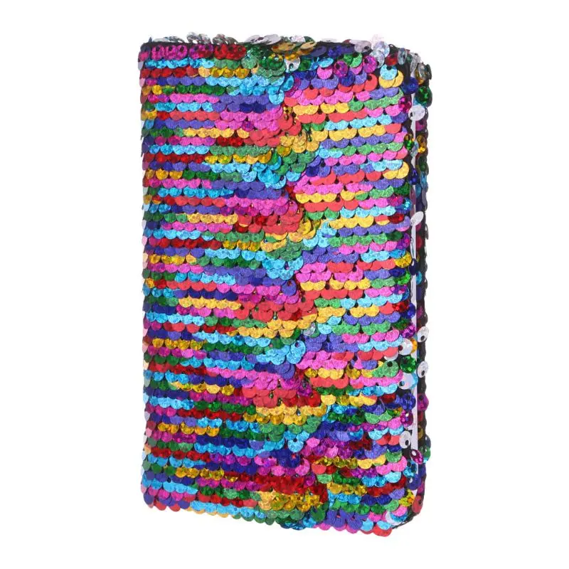 1Pc Creative Sequins Notebook Notepad Glitter Diary Memos Stationery Office Supplies Stationery 78 Sheets Notebook - Цвет: C