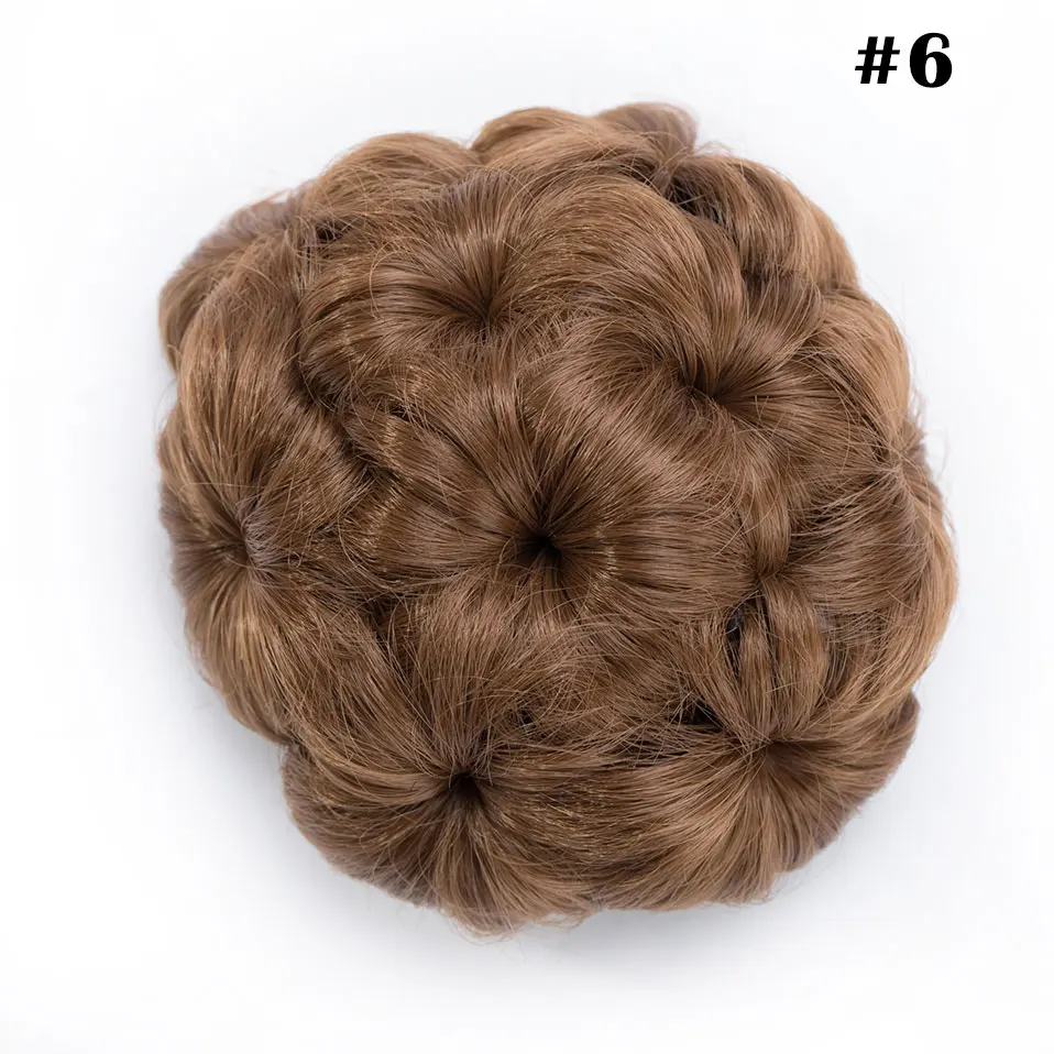 S-noilite волосы женские кудрявые шиньон волосы булочка пончик клип в шиньон наращивание волос синтетическое высокотемпературное волокно шиньон cheveux - Цвет: light brown