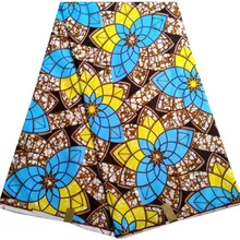 Не хлопок! Анкара ткань, Африканский воск ткань с Африканским принтом ткань для лоскутное 6 ярдов полиэстер ткань нигерийский воск DL-A4