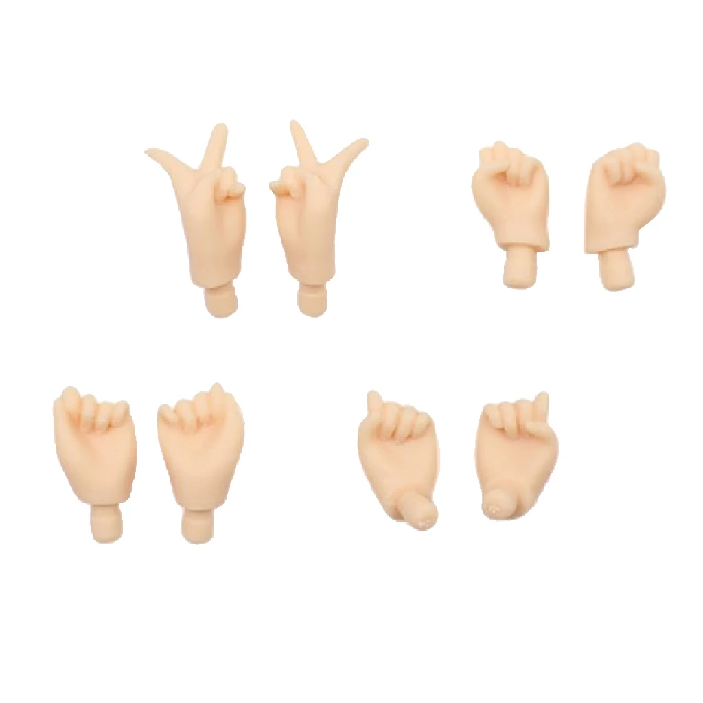 4 Pairs High Quality Hands DIY Making Joints Movable Hands for 12inch RBL Neo Blythe Pullip Dolls Accessories 