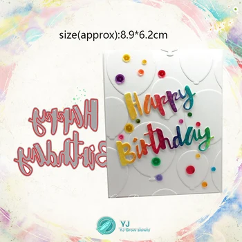 

YJ happy birthday congratulation letter metal cutting mold DIY scrapbook/album decoration embossed DIY paper card