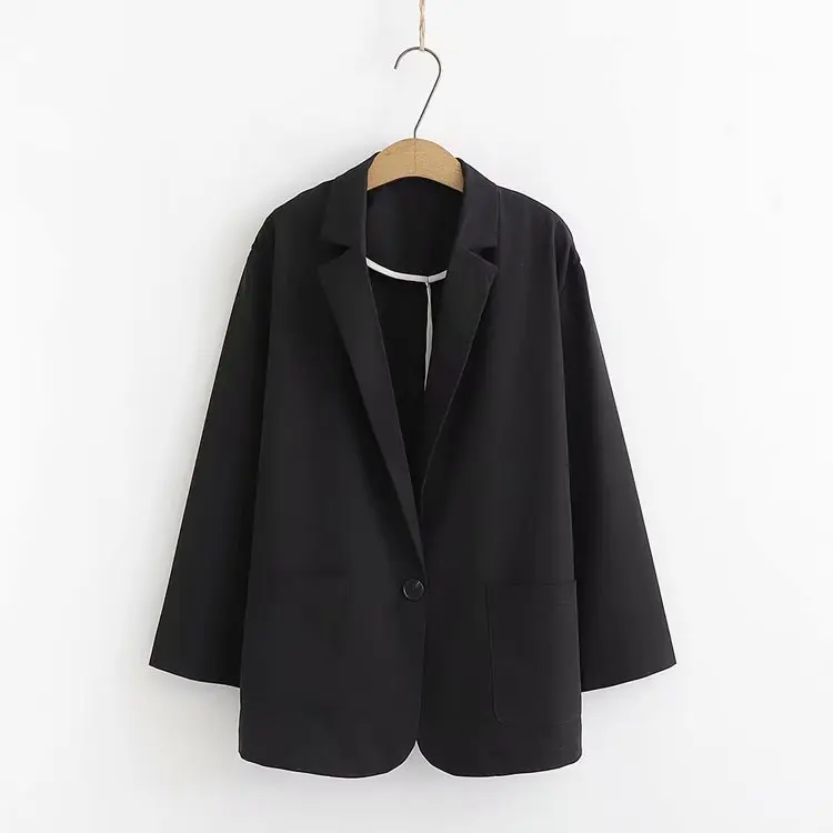 2019 Solid Women Blazer Jacket Casual Single Button Pockets Long Sleeve Female Blazer feminino Lady Notched Blaser 2019 Solid Women Blazer Jacket Casual Single Button Pockets Long Sleeve Female Blazer feminino Lady Notched Blaser