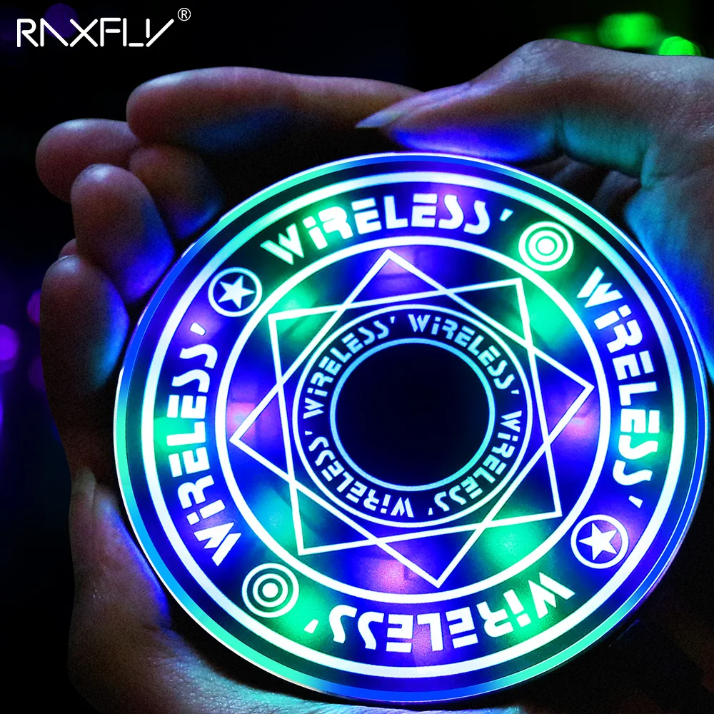 

RAXFLY 10W Qi Wireless Charger For iPhone XS Max Magical Star Wireless Charger Fast Charging Pad For Samsung S10 Phone Chargers