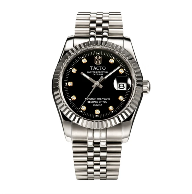 TACTO часы мужские Лидирующий бренд Роскошные полностью стальные военные наручные часы мужские ролевые 50 м водонепроницаемые деловые светящиеся кварцевые часы - Цвет: TA-6