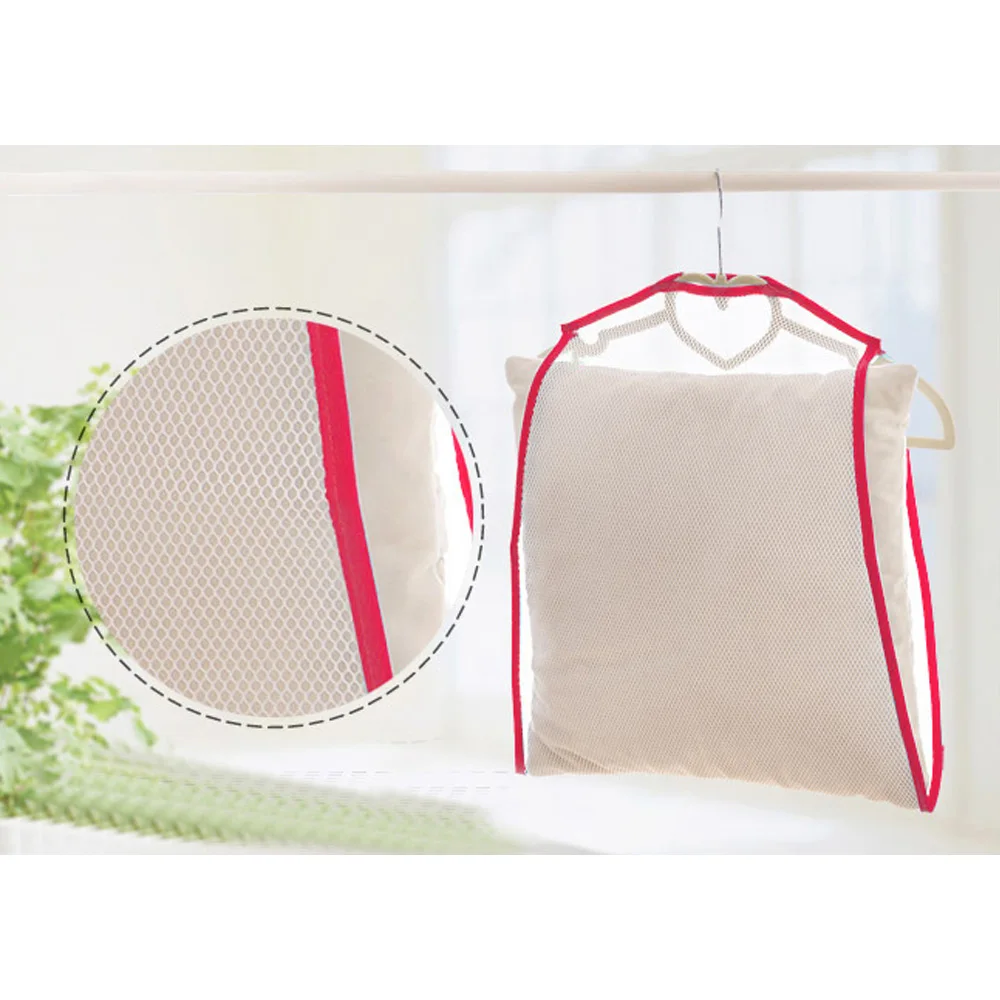 

Multifunctional Balcony windproof frame fixed Pillow Drying Rack Nets Folding Mesh Hanging Net Clothes Basket Doll Plush Toys