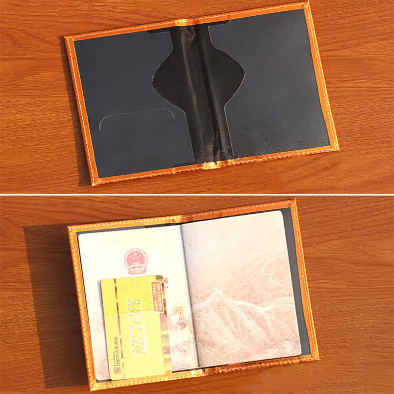 5 Colors Fashion PU Card Note Holder Women Travel Passport Holder Business Cards Cover ID Credit Card Holder Office Supplies 1PC