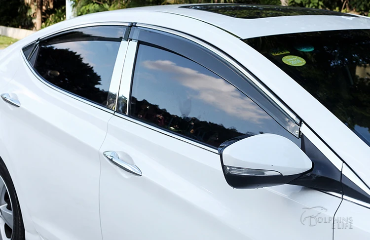 4pcs/lot Window Visors For Hyundai Verna Solaris 2014 2015 Sun Rain Rain Shield Stickers Covers Car Stylingg Awnings Shelters
