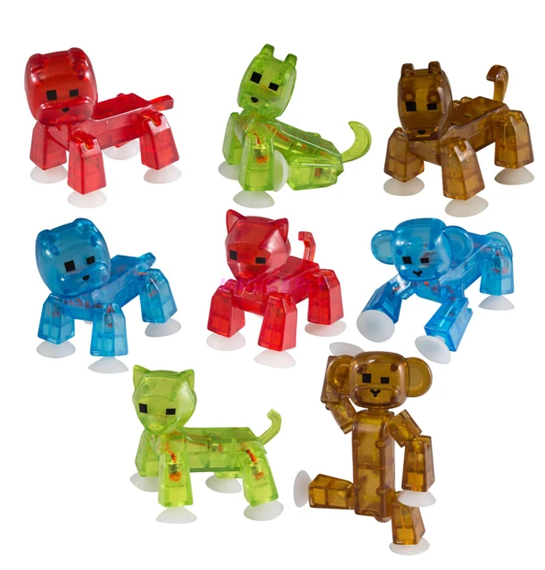 5/10/20pcs/set 8cm Sticky Robot Action Toy Figures with Sucker Deformable Plastic Animals Figure Stikbot Toys   2