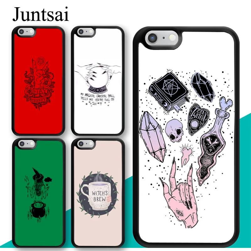 

Juntsai Witch Aesthetic Art Phone Case for iphone X XR XS MAX 5 5s SE 6 6s 7 8 Plus TPU Back Cover Coque For iphone 7Plus