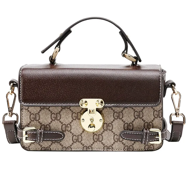 

High Quality New Fashion Hand-held Bill-shoulder Bag with Oblique Slip Lock and Button Square Bag in 2019