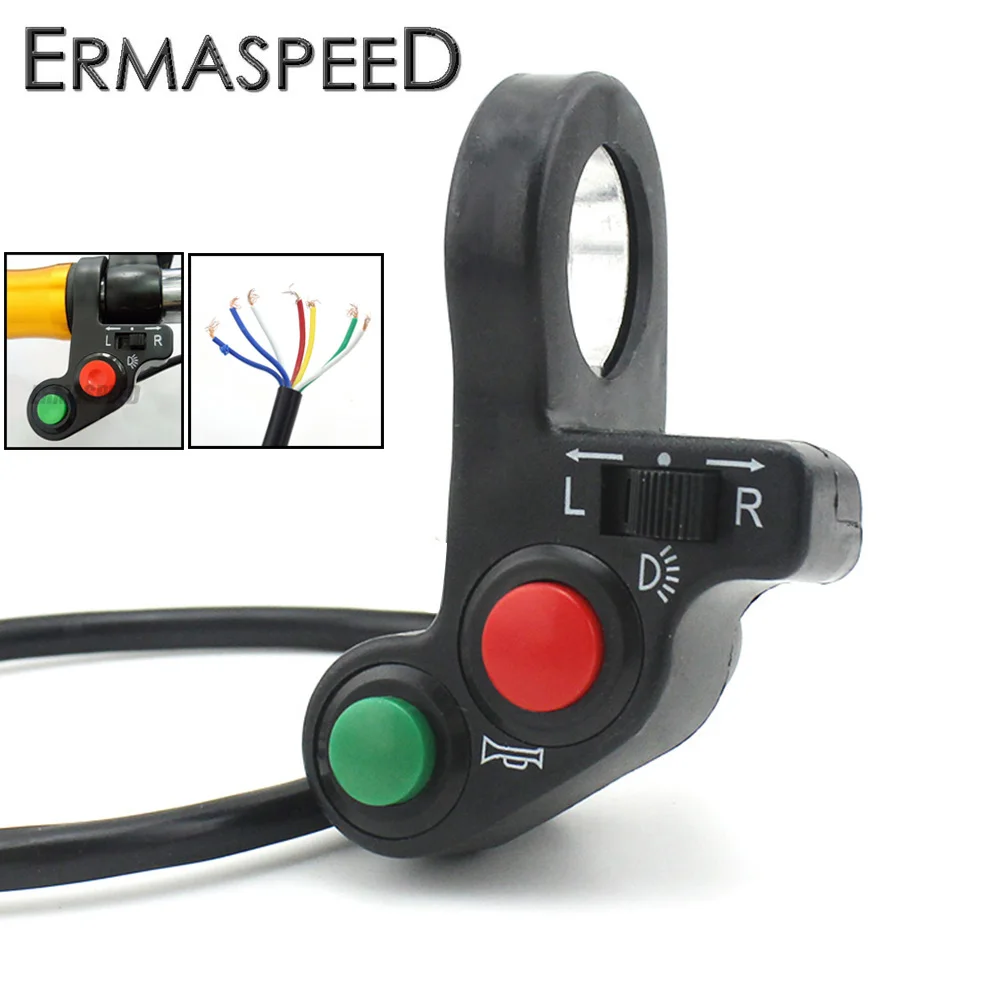 

Motorcycle 22-25cm Handlebar Left Right Turn Signal ON-OFF Horn Switch Universal Scooter ATV Vespa Fairing Modified Accessory
