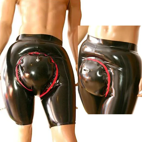 

Latex Rubber Catsuit Badysuit Inflatable double shorts Masquerade